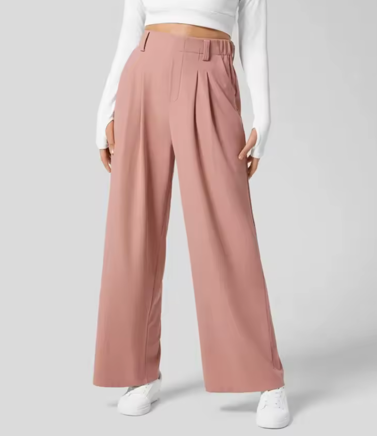 Fashell High Waist Wide Leg Trousers – Casual Chic Women’s Pants