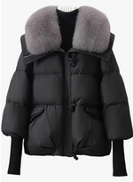 Fashell Women’s Oversized Fur Collar Winter Coat – Thick Warm Short Down Jacket 2025 Collection