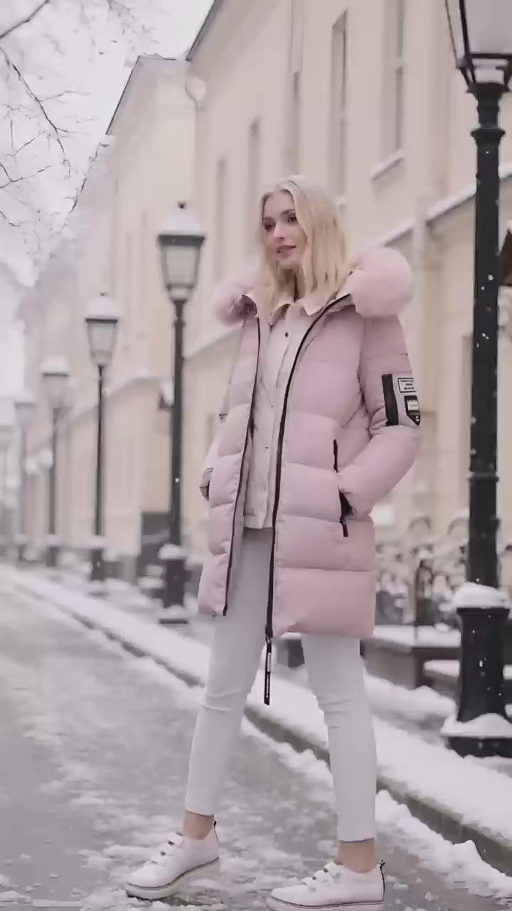 Load video: <p>Stay warm and stylish this winter with our <strong>Elegant Red Fur Collar Winter Coat</strong> 💃. Designed for comfort and class — perfect for cold days and chic nights. ❄️✨</p>